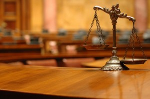 Scales of Justice in the Courtroom